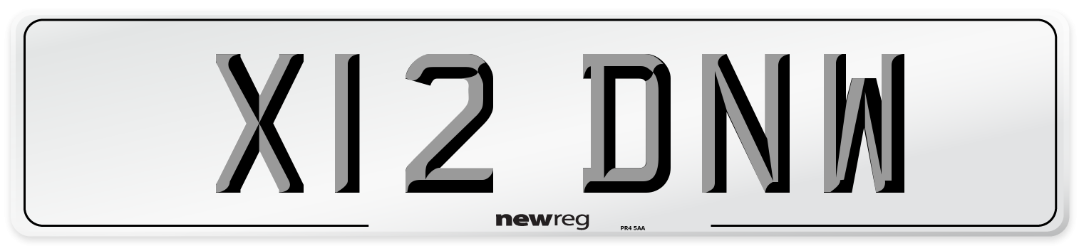 X12 DNW Number Plate from New Reg